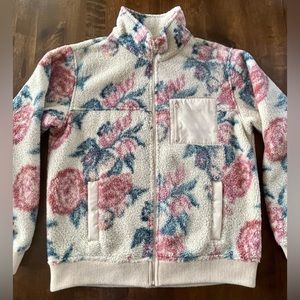 American Eagle Floral Sherpa Jacket, Sz XS
